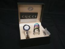 1円 ■稼働品■美品■ GUCCI グッチ 11/12.2 チェンジベゼル SS クオーツ 腕時計 ウォッチ レディース シルバー系 CD1721_画像6