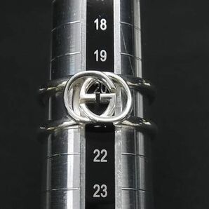 1円 ■極美品■ GUCCI グッチ インターロッキングＧ SV925 リング 指輪 アクセサリー 約21号 メンズ シルバー系 FA3377の画像3