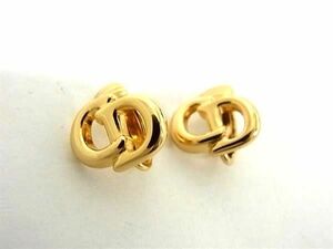 1 jpy # ultimate beautiful goods # ChristianDior Christian Dior CD Logo clip type earrings accessory lady's gold group FA3438