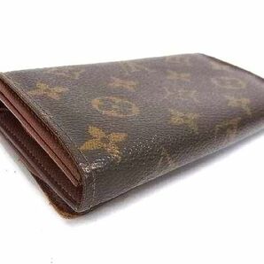 1円 LOUIS VUITTON ルイヴィトン M61730 モノグラム ポルトモネビエ トレゾール 二つ折り 財布 ウォレット 小銭入れ ブラウン系 FB0333の画像2