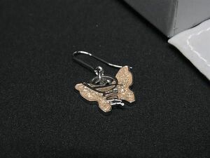 1円 ■美品■ ChristianDior クリスチャンディオール 蝶 バタフライ 片耳のみ ピアス アクセサリー レディース シルバー系 AX6183