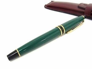 1円 ■美品■ WATERMAN ウォーターマン 万年筆 筆記用具 文房具 ステーショナリー メンズ グリーン系×ブラック系×ゴールド系 AW6093