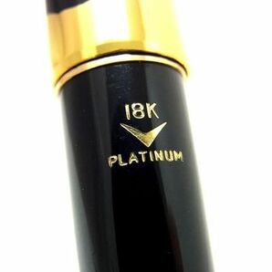 1円 ■美品■ PLATINUM プラチナ ペン先18K 750 18金 万年筆 筆記用具 文房具 ステーショナリー メンズ ブラック系×ゴールド系 AW6543の画像5