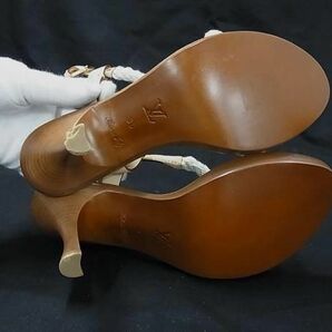1円 ■極美品■ LOUIS VUITTON ルイヴィトン ダミエアズール サンダル 表記サイズ 36 (約23cm) シューズ 靴 アイボリー系 FC3777の画像4