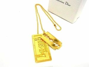 1円 ■美品■ ChristianDior クリスチャンディオール ネックレス ペンダント レディース ゴールド系 FA4499