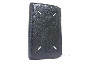 1 jpy Maison Margiela mezzo n Margiela 4 stitch leather three folding purse wallet . inserting card inserting lady's black group FA4829