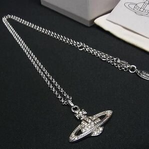 1円 ■美品■ Vivienne Westwood ヴィヴィアンウエストウッド オーブ ラインストーン ネックレス アクセサリー シルバー系 FA5176の画像1