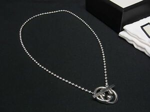 1 jpy # beautiful goods # GUCCI Gucci Inter locking G SV925 ball chain necklace accessory lady's men's silver group FA5200