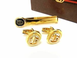 1 иен # превосходный товар # GUCCI Gucci Old Gucci Vintage Inter locking G галстук булавка запонки кнопка 2 позиций комплект оттенок золота FA5594