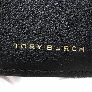 1円 TORY BURCH トリーバーチ レザー コンパクト 三つ折り 財布 ウォレット 小銭入れ 札入れ レディース ブラック系 FA5746の画像6