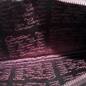 1円 ■美品■ Cartier カルティエ マストライン レザー メイクポーチ マルチケース 小物入れ 化粧ポーチ レディース ボルドー系 BK0843の画像3