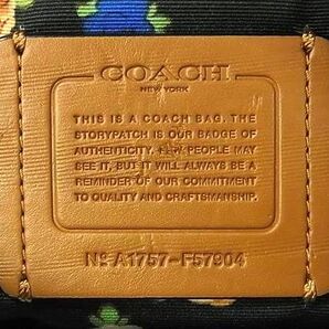 1円 COACH コーチ F57904 デニム×レザー 2WAY ハンドバッグ ショルダーバッグ 斜め掛けかばん レディース メンズ ブラウン系 BI1998の画像6