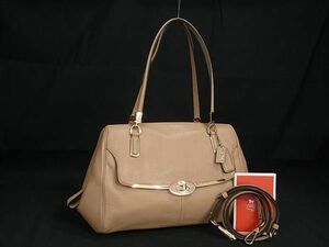 1円 ■極美品■ COACH コーチ 25169 レザー 2WAY ハンドバッグ ショルダーバッグ レディース ベージュ系 BJ2741