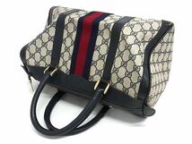 1円 GUCCI オールドグッチ ヴィンテージ シェリーライン GG柄 PVC ハンドバッグ トート ミニボストン レディース ベージュ系 BF7612_画像3