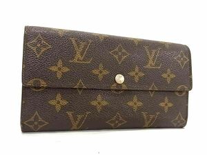 1円 LOUIS VUITTON ルイヴィトン M61734 モノグラム ポルトフォイユ サラ 二つ折り 長財布 ウォレット ブラウン系 AX6203