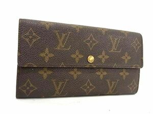 1円 LOUIS VUITTON ルイヴィトン M61734 モノグラム ポルトフォイユ サラ 二つ折り 長財布 ウォレット ブラウン系 AX6121