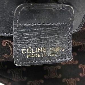 1円 CELINE セリーヌ マカダム柄 スエード ハンドバッグ ミニボストンバッグ レディース ブラウン系 BF7624の画像6