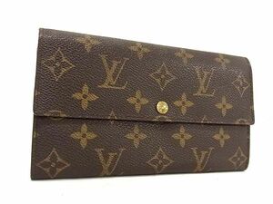 1円 ■美品■ LOUIS VUITTON ルイヴィトン M61725 モノグラム ポシェット ポルトモネ クレディ 二つ折り 長財布 ブラウン系 BF7595