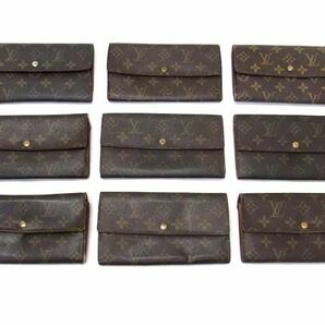 1円 LOUIS VUITTON ルイヴィトン モノグラム 二つ折り 三つ折り 長財布 ウォレット 9点セット まとめ売り ブラウン系 DA7537の画像1