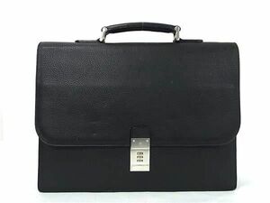 1 jpy AIGNER I gna- leather dial lock type business bag briefcase handbag attache case men's black group CC2511