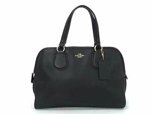 1円 COACH コーチ 37138 レザー ハンドバッグ トート レディース ブラック系 CC2523