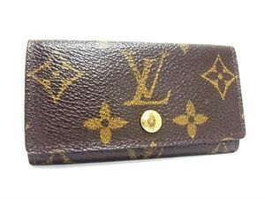 1円 ■美品■ LOUIS VUITTON ルイヴィトン M69517 モノグラム ミュルティクレ4 4連 キーケース 鍵入れ レディース ブラウン系 CC2486