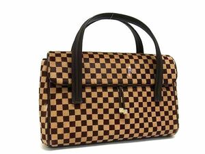 1円 LOUIS VUITTON ルイヴィトン ダミエ ソバージュ ライオン ハンドバッグ トートバッグ レディース エベヌ ブラウン系 FD0010