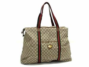 1 иен # прекрасный товар # GUCCI Gucci Old Gucci Vintage Gucci плюс Sherry линия PVC большая сумка плечо оттенок коричневого FA5993