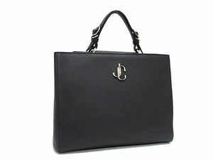 1円 ■極美品■ JIMMY CHOO ジミーチュウ JCロゴ レザー ワンハンドル ハンドバッグ レディース ブラック系 FA5926