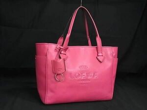 1 иен # прекрасный товар # LOEWE Loewe износ te-ji кожа большая сумка сумка на плечо плечо .. портфель женский розовый серия BG7855