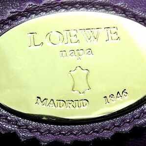 1円 ■美品■ LOEWE ロエベ アナグラム ナッパレザー クロスボディ ワンショルダーバッグ 斜め掛けかばん レディース パープル系 FA5897の画像6