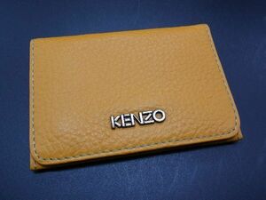 ■美品■ KENZO ケンゾー レザー カードケース カード入れ パスケース 定期入れ イエロー系 DE1934