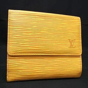 1円 ■美品■ LOUIS VUITTON ルイヴィトン エピ ポルトモネビエ カルトクレディ 三つ折り 財布 ウォレット タッシリイエロー BF7063の画像1