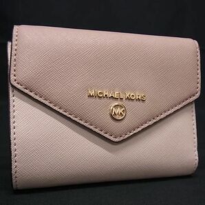 1円 ■極美品■ MICHAEL KORS マイケルコース レザー 二つ折り 財布 ウォレット 札入れ 小銭入れ レディース ピンク系 FA5823の画像1