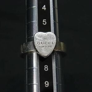 1円 GUCCI グッチ SV925 ハート リング 指輪 アクセサリー 表記サイズ 7(約6号) レディース シルバー系 FA1933の画像3