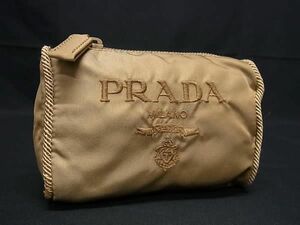 1円 ■美品■ PRADA プラダ テスートナイロン ポーチ 小物入れ マルチケース レディース カーキ系 AX5779