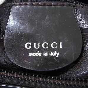 1円 GUCCI グッチ 001 3754 1703 インターロッキングG パテントレザー ワンショルダーバッグ 肩掛けかばん ダークブラウン系 AW8501の画像6