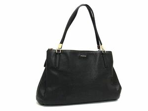 1円 ■美品■ COACH コーチ 27859 レザー ハンドバッグ トートバッグ レディース ブラック系 AW8503