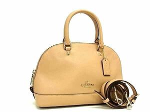 1円 ■極美品■ COACH コーチ F57555 レザー クロスボディ 2WAY ハンドバッグ ショルダー 斜め掛け レディース ベージュ系 BI1986