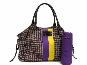 1 jpy # beautiful goods # kate spade Kate Spade WKRU0806 shoulder handbag canvas brown group × multicolor BI1893