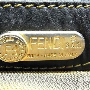 1円 FENDI フェンディ ヴィンテージ ズッカ柄 キャンバス×レザー ワンショルダーバッグ 肩掛け レディース ブラウン系 AY1767の画像6