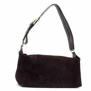 1円 ■美品■ CELINE セリーヌ Cマカダム スエード×レザー ワンショルダーバッグ 肩掛けかばん レディース ブラウン系 AZ1786の画像1