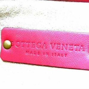 1円 ■美品■ BOTTEGA VENETA ボッテガヴェネタ イントレチャート レザー トートバッグ ショルダー 肩掛け ピンクレッド系 AY1725の画像6