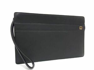 1円 ■美品■ dunhill ダンヒル レザー クラッチバッグ セカンドバッグ メンズ ブラック系 BK0781