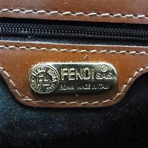 1円 FENDI フェンディ ヴィンテージ ペカン柄 PVC クロスボディ ショルダーバッグ 斜め掛け レディース ブラウン系 BL0270の画像6