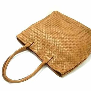 1円 BOTTEGA VENETA ボッテガヴェネタ イントレチャート レザー トートバッグ ショルダー 肩掛けかばん レディース ブラウン系 BG7862の画像3