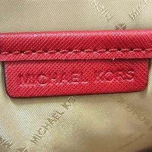 1円 ■美品■ MICHAEL KORS マイケルコース 35T8GTTC9L レザー クロスボディ チェーン ワンショルダーバッグ 斜め掛け レッド系 BG7976の画像6