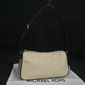 1円 ■極美品■ MICHAEL KORS マイケルコース ナイロンキャンバス×レザー ワンショルダーバッグ 肩掛け レディース ベージュ系 FA6179の画像1