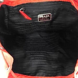 1円 PRADA プラダ テスートナイロン 巾着型 リュックサック バックパック レディース レッド系 AZ1695の画像5