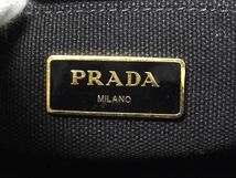 1円 ■美品■ PRADA プラダ カナパ キャンバス 2WAY クロスボディ ハンドバッグ トート ショルダー 斜め掛け ブラック系 FA6012_画像6